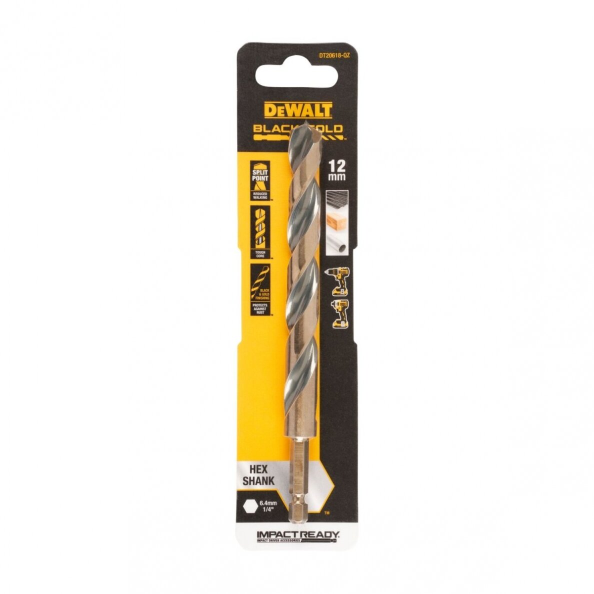 Grąžtas metalui HEX 1/4 12.0 mm. DeWALT Grąžtas metalui HEX 1/4 12.0 mm. DeWALT