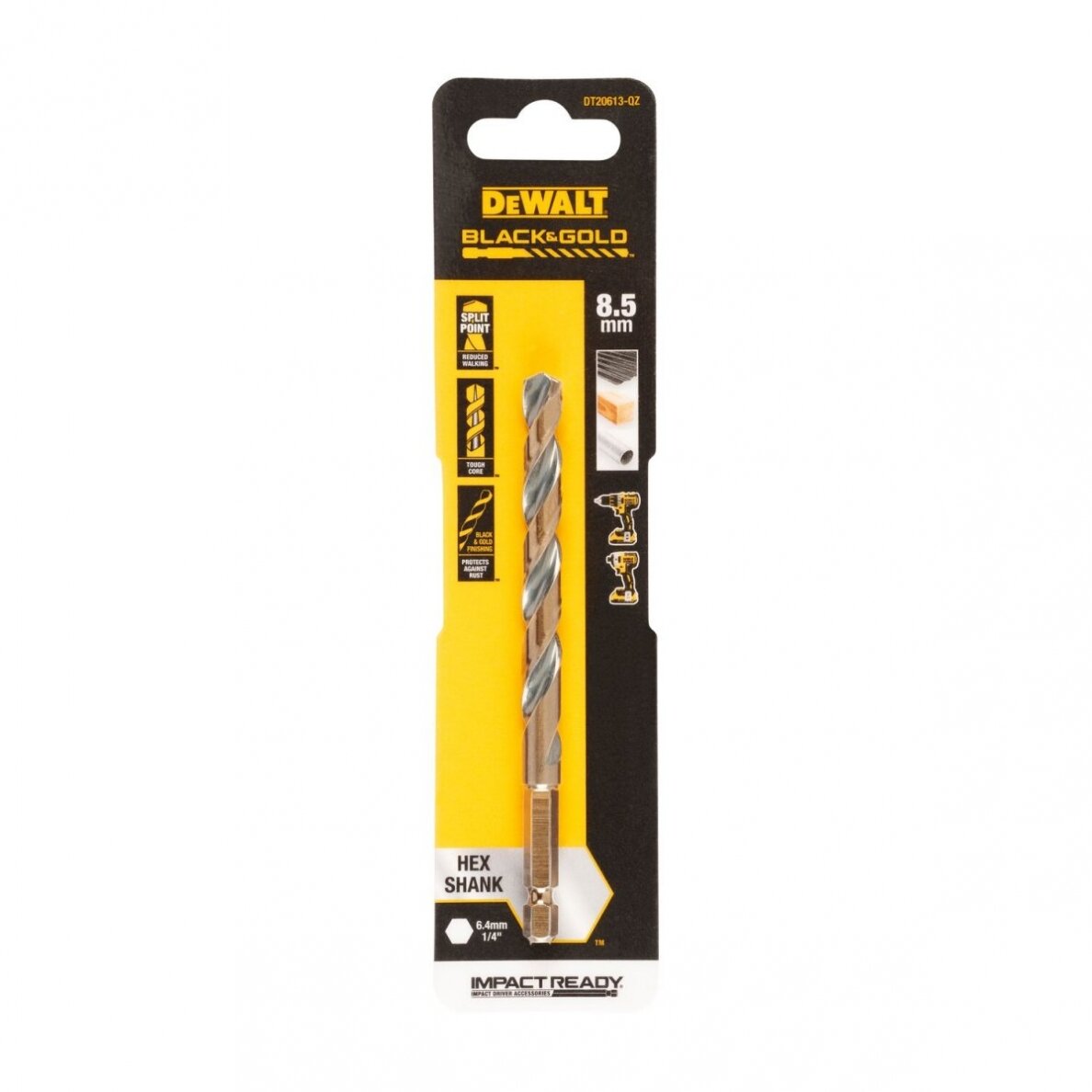 Grąžtas metalui HEX 1/4, 8,5 mm, DeWALT Grąžtas metalui HEX 1/4, 8,5 mm, DeWALT