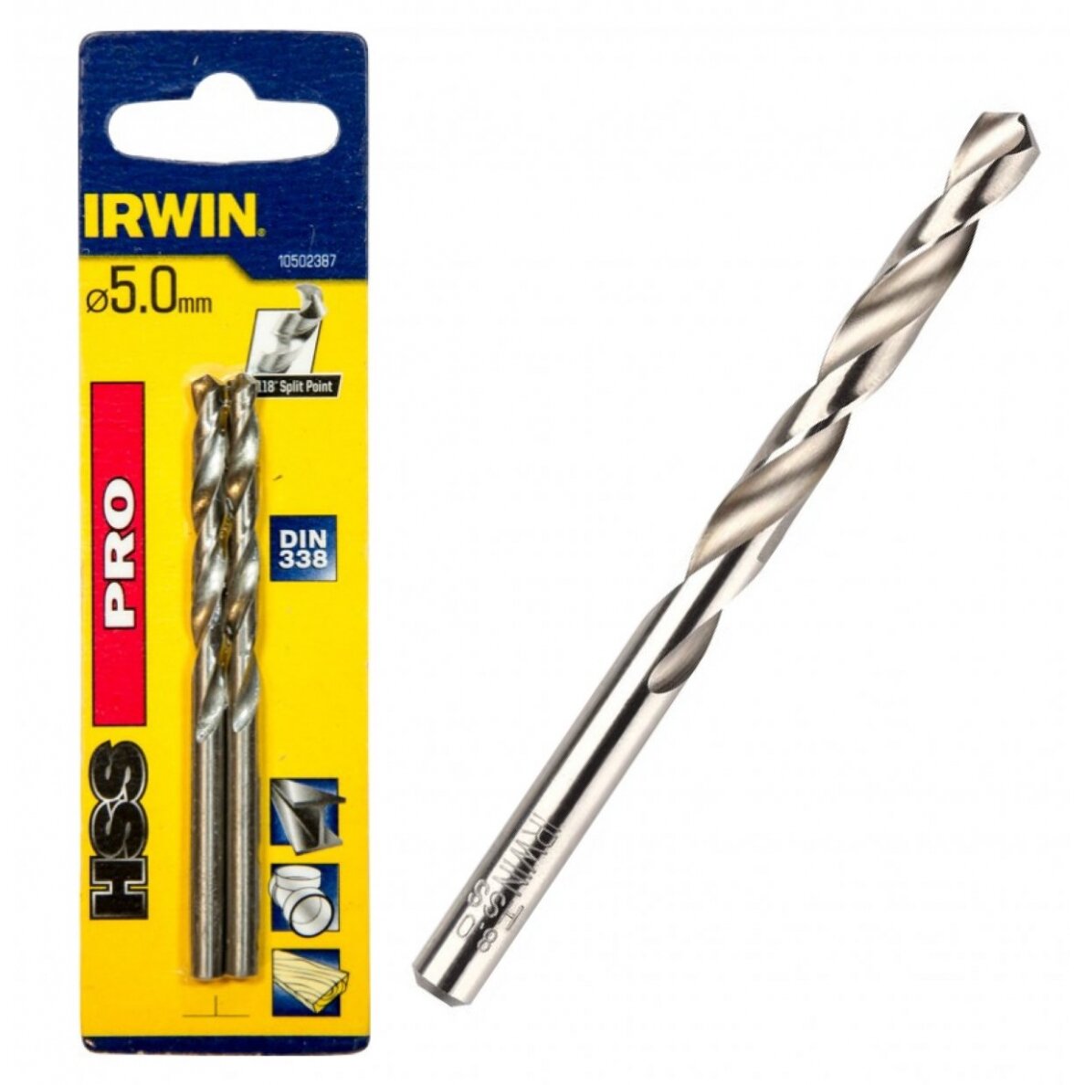 Grąžtas metalui HSS PRO 5,0 mm, 2 vnt.
