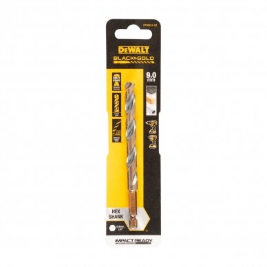 Grąžtas metalui HEX 1/4, 9,0 mm, DeWALT Grąžtas metalui HEX 1/4, 9,0 mm, DeWALT