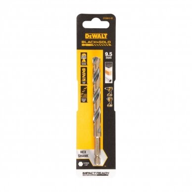 Grąžtas metalui HEX 1/4, 9,5 mm, DeWALT