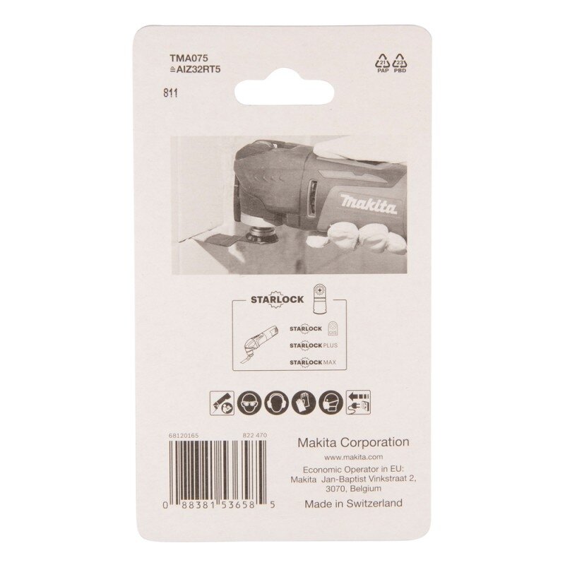Įgilinamieji pjovimo ašmenys MAKITA Multitool TMA075 32mm 2 Įgilinamieji pjovimo ašmenys MAKITA Multitool TMA075 32mm 2