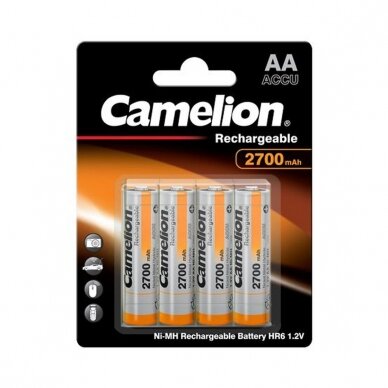 Įkraunami elementai, NH-AA2700BP4, CAMELION, 4 vnt. Įkraunami elementai, NH-AA2700BP4, CAMELION, 4 vnt.