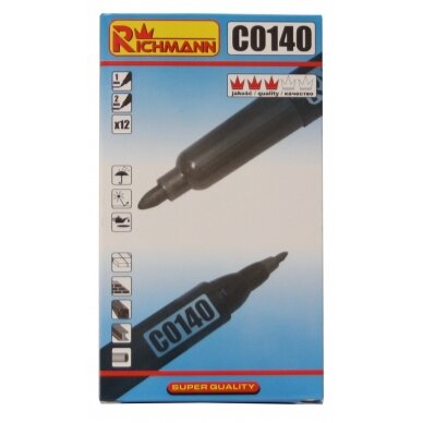 Juodas dvigubas markeris 1-2 mm 2 Juodas dvigubas markeris 1-2 mm 2