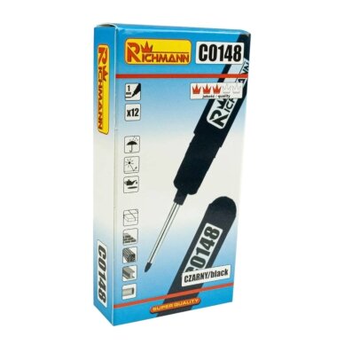 Juodas markeris 1mm, ilgu galu RICHMANN 4 Juodas markeris 1mm, ilgu galu RICHMANN 4