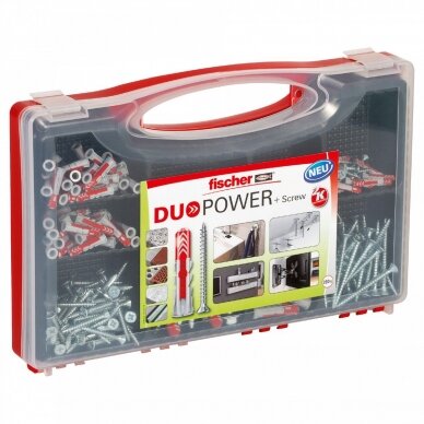 Kaiščių su varžtais rinkinys DuoPower, Fischer 280 vnt. Kaiščių su varžtais rinkinys DuoPower, Fischer 280 vnt.