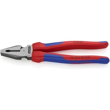 Kombinuotos didelės svertinės jėgos replės KNIPEX 0202 225 mm