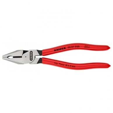 Kombinuotos didelės svertinės jėgos replės KNIPEX 0201 200 mm 1 Kombinuotos didelės svertinės jėgos replės KNIPEX 0201 200 mm 1