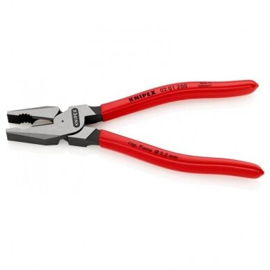 Kombinuotos didelės svertinės jėgos replės KNIPEX 0201 200 mm 2 Kombinuotos didelės svertinės jėgos replės KNIPEX 0201 200 mm 2