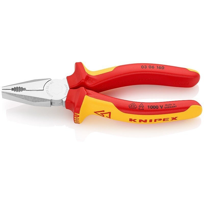 Kombinuotos replės elektrikams KNIPEX 0306 160 mm Kombinuotos replės elektrikams KNIPEX 0306 160 mm