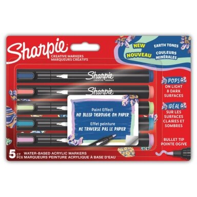 Kūrybinių markerių rinkinys, apvalus antgalis , SHARPIE, 5 vnt. Kūrybinių markerių rinkinys, apvalus antgalis , SHARPIE, 5 vnt.