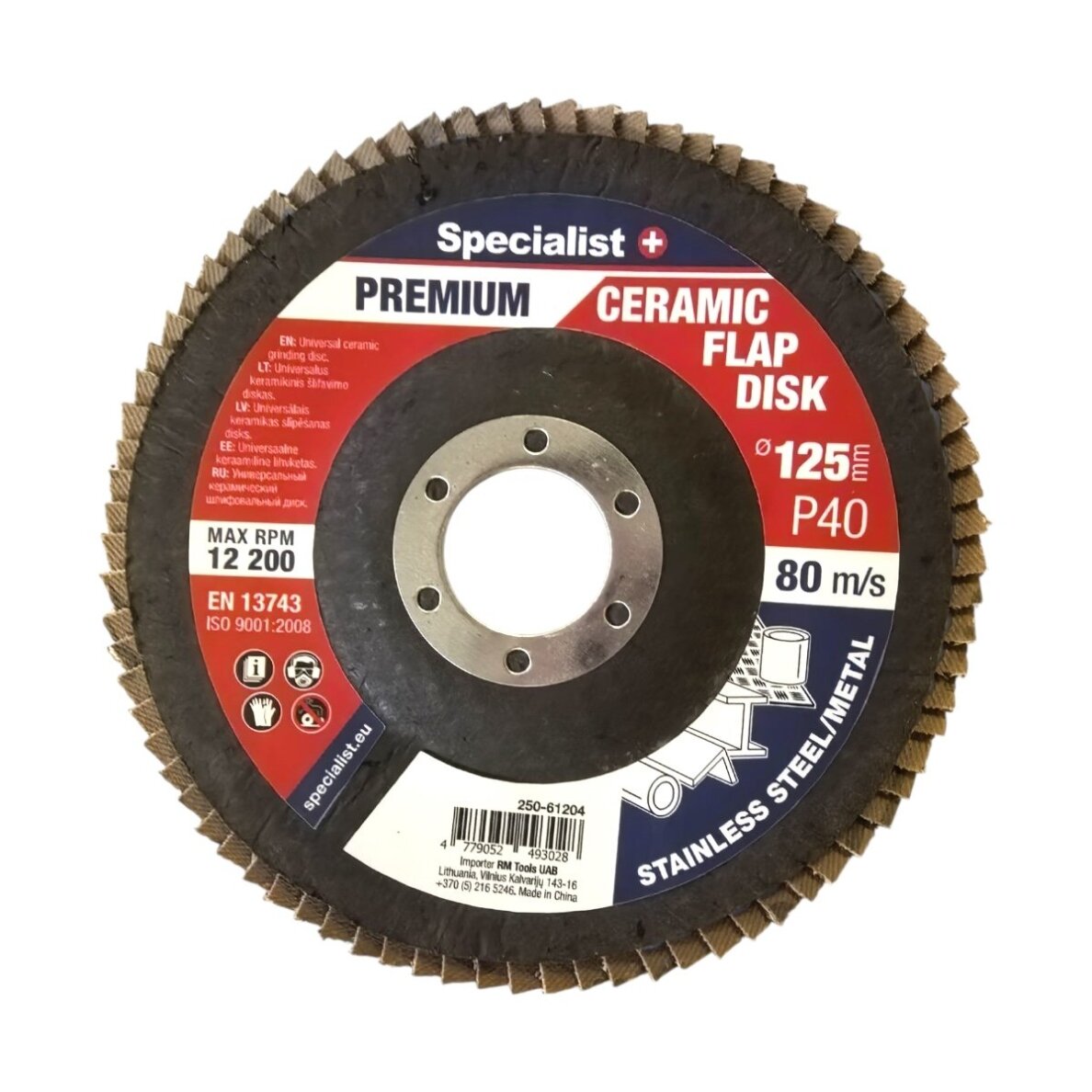 Lapelinis šlifavimo diskas 125 mm, P60, Ceramic PREMIUM, SPECIALIST+ Lapelinis šlifavimo diskas 125 mm, P60, Ceramic PREMIUM, SPECIALIST+