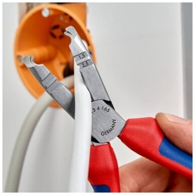 Laidų kirpimo-nužievinimo replės KNIPEX 1 Laidų kirpimo-nužievinimo replės KNIPEX 1