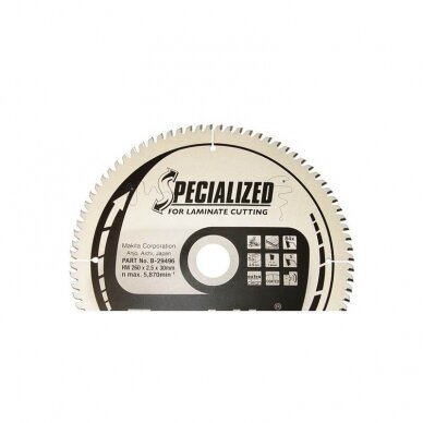 Laminato pjovimo diskas MAKITA 250x30mm 84T Laminato pjovimo diskas MAKITA 250x30mm 84T