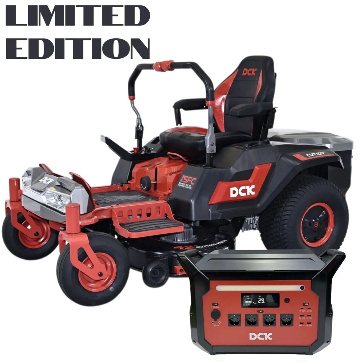 Limited Rinkinys Akumuliatorinis vejos traktorius ir Greitasis pakrovėjas/Power bankas 58V, DCK (1 x 40Ah + 2 x 7,5Ah akumuliatoriai) Limited Rinkinys Akumuliatorinis vejos traktorius ir Greitasis pakrovėjas/Power bankas 58V, DCK (1 x 40Ah + 2 x 7,5Ah akumuliatoriai)