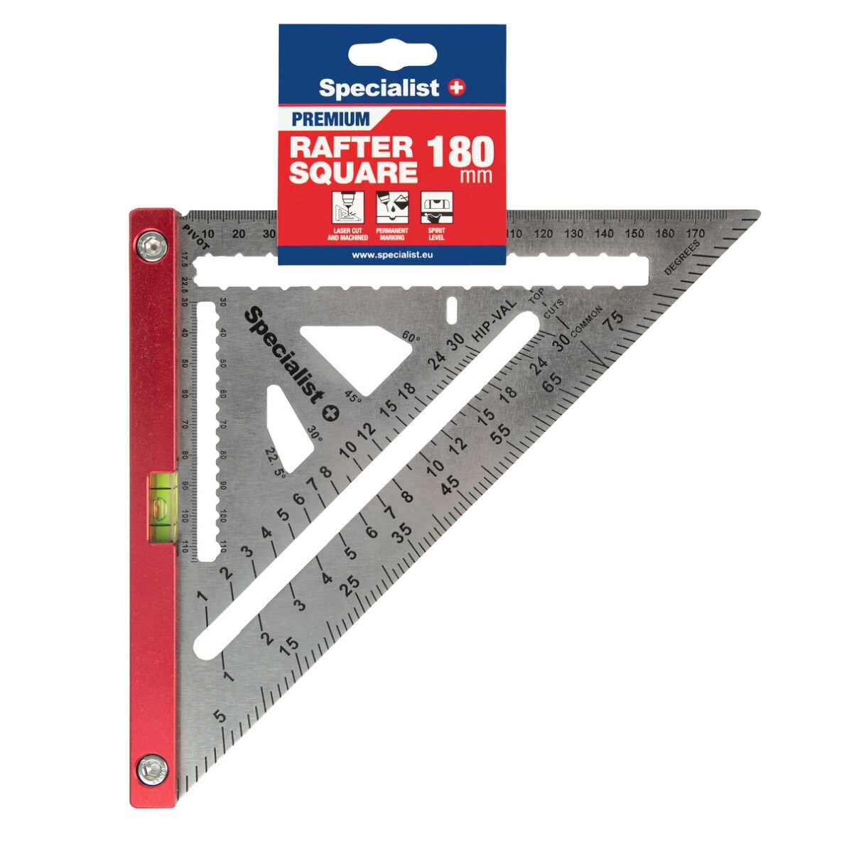 Matavimo trikampis PREMIUM, 180 mm, SPECIALIST+ Matavimo trikampis PREMIUM, 180 mm, SPECIALIST+