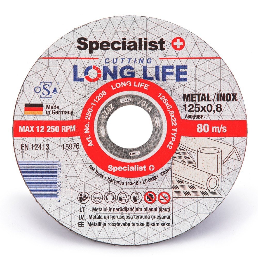 Metalo pj.diskas LONG LIFE 125x0,8x22 mm Metalo pj.diskas LONG LIFE 125x0,8x22 mm
