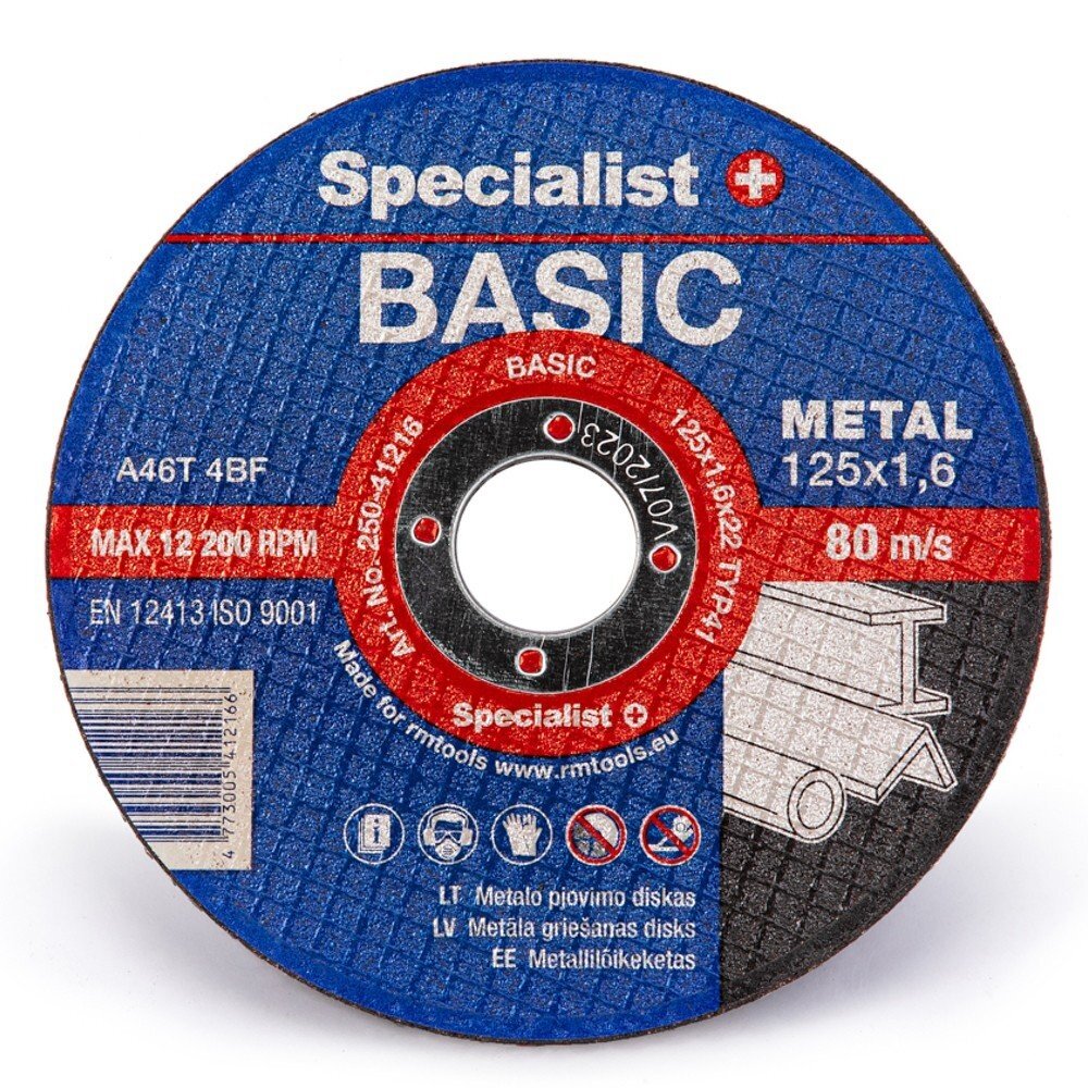 Met.pj. diskas BASIC125x1,6x22 mm
