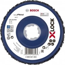 Metalo paviršių valymo diskas BOSCH N377 Metal X-Lock 125mm