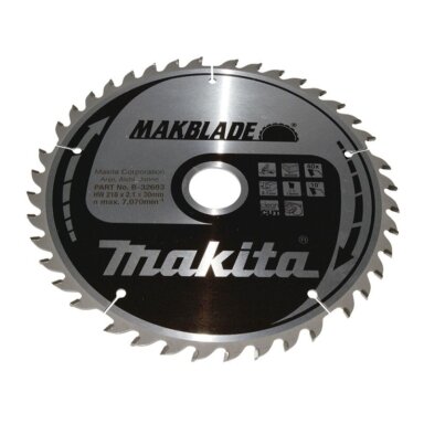 Medžio pjovimo diskas MAKITA 216x30x2,1mm 40T 10°