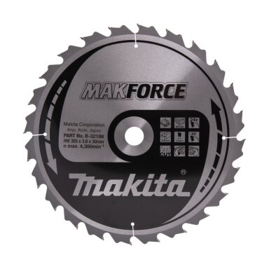 Medžio pjovimo diskas MAKITA 5143R 355x30x3mm 24T 20°