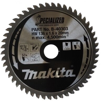 Metalo pjovimo diskas MAKITA 136x20x1,6mm 50T