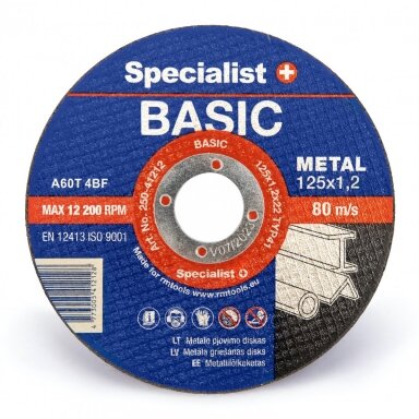 Metalo pjovimo diskas Specialist+ BASIC 125x1,2x22 mm
