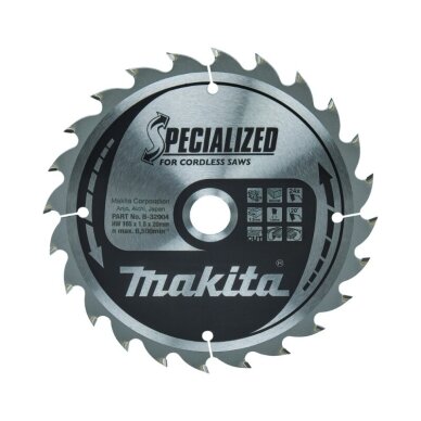 Medžio pjovimo diskas MAKITA 165x20x1,5 24T 20° Medžio pjovimo diskas MAKITA 165x20x1,5 24T 20°