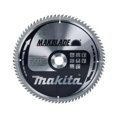 Medžio pjovimo diskas MAKITA 305x30x2,3mm 80T 5° Medžio pjovimo diskas MAKITA 305x30x2,3mm 80T 5°