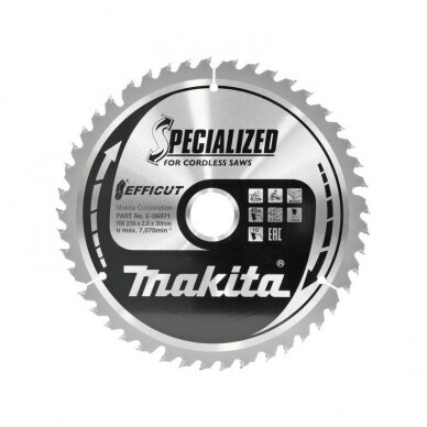 Medžio pjovimo diskas MAKITA Efficut 216x30x1,5mm 60T 10° Medžio pjovimo diskas MAKITA Efficut 216x30x1,5mm 60T 10°