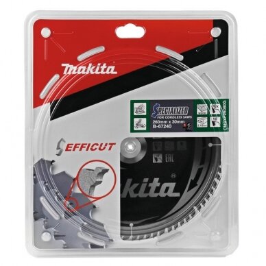 Medžio pjovimo diskas MAKITA Efficut 260x30x2,15mm 80T 10° 1 Medžio pjovimo diskas MAKITA Efficut 260x30x2,15mm 80T 10° 1