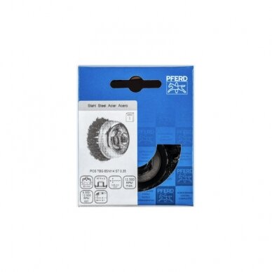 Metalinis šepetys-taurelė PFERD Ø65 TBG ST M14 0,8 mm 1 Metalinis šepetys-taurelė PFERD Ø65 TBG ST M14 0,8 mm 1