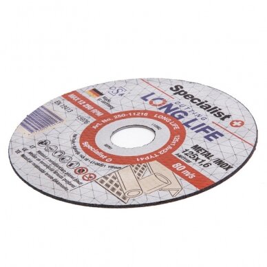 Metalo pj.diskas LONG LIFE 125x1,6x22 mm 1 Metalo pj.diskas LONG LIFE 125x1,6x22 mm 1