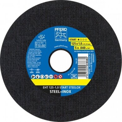 Metalo pjovimo diskas PFERD EHT125-1,0 Steelox