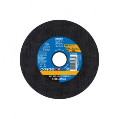 Metalo pjovimo diskų rinkinys PFERD EHT Ø125x1,0mm A60 P PSF-INOX su priedu 1 Metalo pjovimo diskų rinkinys PFERD EHT Ø125x1,0mm A60 P PSF-INOX su priedu 1