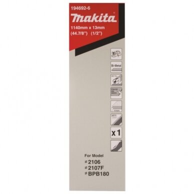 Metalo pjovimo juosta MAKITA 13x0,5x1140mm 24T 1 Metalo pjovimo juosta MAKITA 13x0,5x1140mm 24T 1
