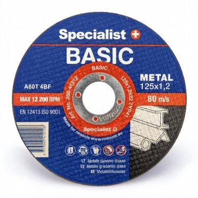Metalo pjovimo diskas Specialist+ BASIC 125x1,2x22 mm Metalo pjovimo diskas Specialist+ BASIC 125x1,2x22 mm