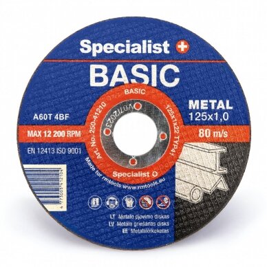 Metalo pjovimo diskas Specialist+ BASIC 125x1x22 mm Metalo pjovimo diskas Specialist+ BASIC 125x1x22 mm