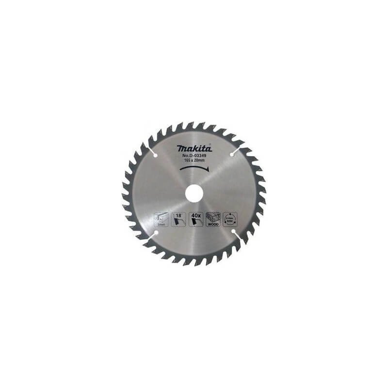 Medžio pjovimo diskas MAKITA 165x20x2,0mm 40T 18° 5603R 5604R Medžio pjovimo diskas MAKITA 165x20x2,0mm 40T 18° 5603R 5604R