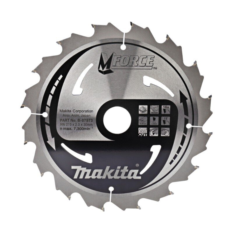 Medžio pjovimo diskas MAKITA 210x30x2,3mm 16T 15°