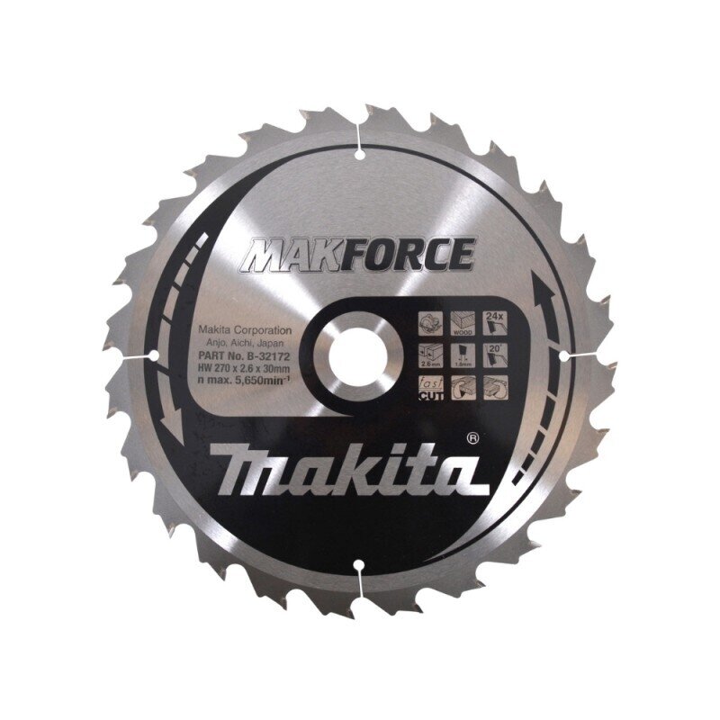 Medžio pjovimo diskas MAKITA 270x30x2,6mm 24T 20° Medžio pjovimo diskas MAKITA 270x30x2,6mm 24T 20°