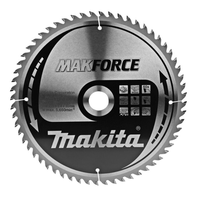Medžio pjovimo diskas MAKITA 270x30x2,8mm  60T 15°