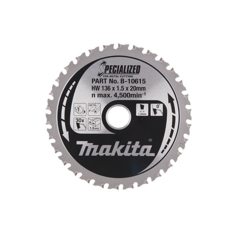 Metalo pjovimo diskas MAKITA 136x20x1,5 30T, 0°, DCS550 Metalo pjovimo diskas MAKITA 136x20x1,5 30T, 0°, DCS550
