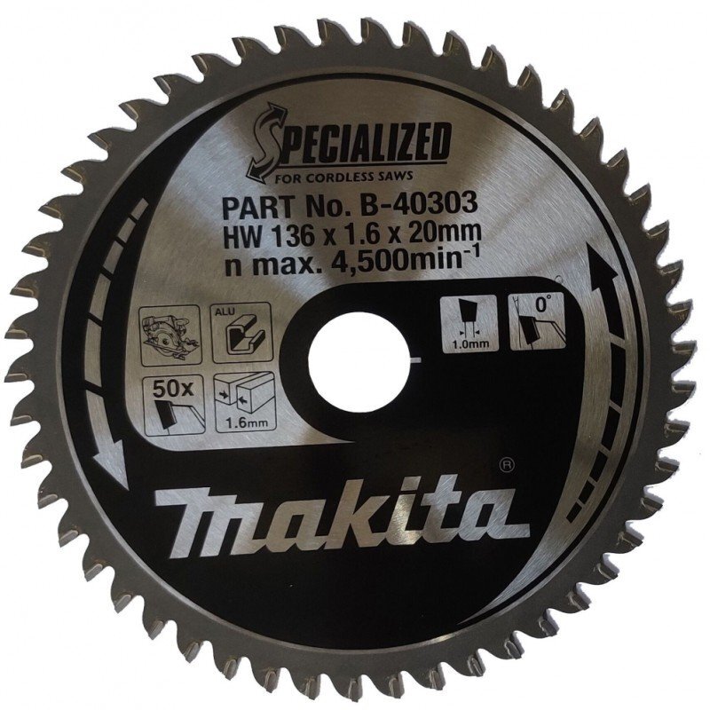 Metalo pjovimo diskas MAKITA 136x20x1,6mm 50T Metalo pjovimo diskas MAKITA 136x20x1,6mm 50T