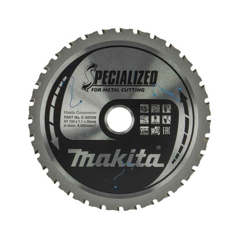 Metalo pjovimo diskas MAKITA HM 150x20mm 32T 0° E-02939 Metalo pjovimo diskas MAKITA HM 150x20mm 32T 0° E-02939
