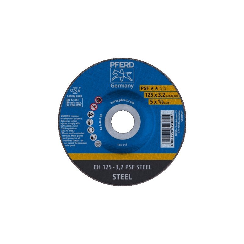 Metalo pjovimo diskas PFERD EH125-3,2mm PSF Steel Metalo pjovimo diskas PFERD EH125-3,2mm PSF Steel