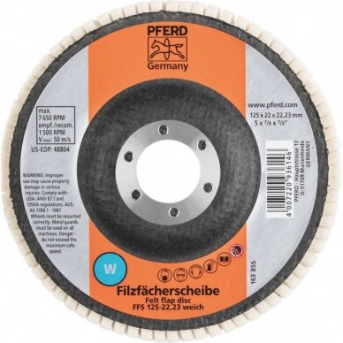 Minkštas poliravimo diskas PFERD FFS 125/22,23 W