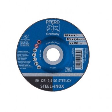Nerūd. plieno pjovimo diskas PFERD EH 125x2,4mm A46 R SG-INOX 1 Nerūd. plieno pjovimo diskas PFERD EH 125x2,4mm A46 R SG-INOX 1