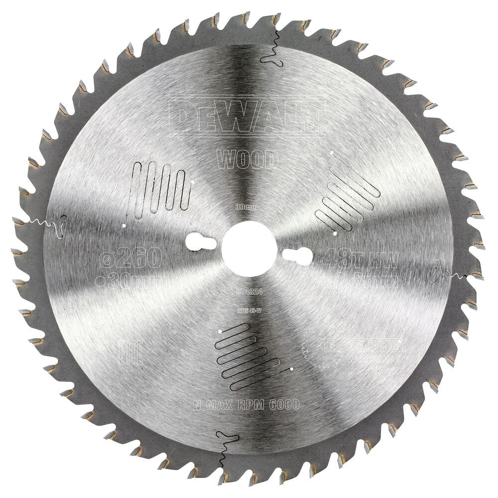Pjov. diskas medienai DeWalt 260mmx30mm 48T Pjov. diskas medienai DeWalt 260mmx30mm 48T