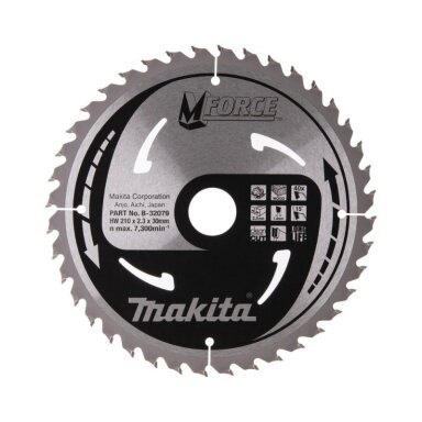 Pjovimo diskas MAKITA M-FORCE 210x30x2,3mm 40T 15°